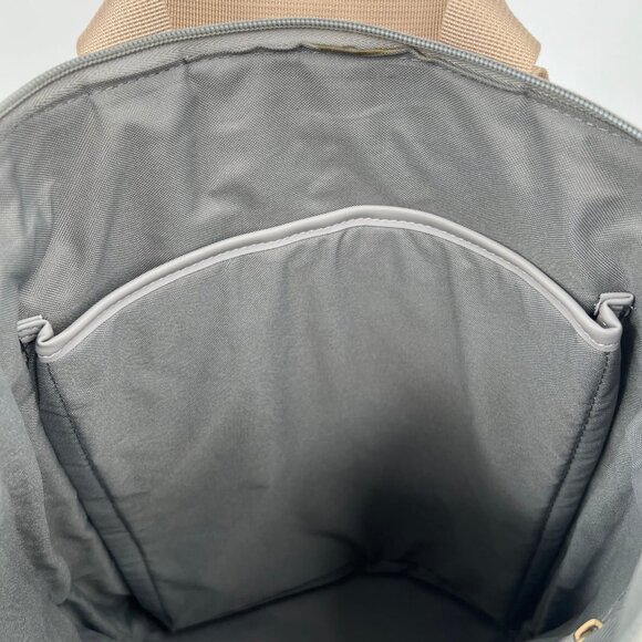 Kapten & Son Gray Beige Faux Leather Backpack | Gold Hardware - Picture 7 of 10